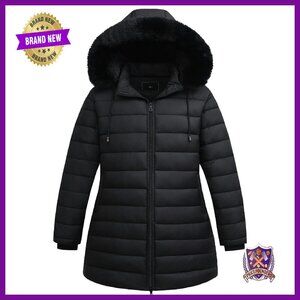 Plus Size Thermal Down Parka Windproof Waterproof Flannel Lined Winter Coat